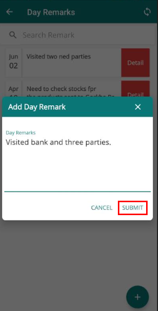 day remark submit