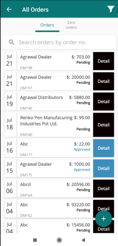order list