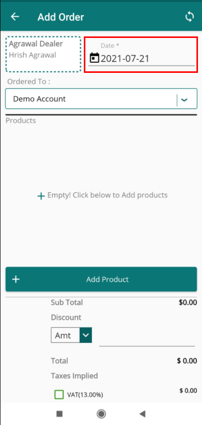 order dates