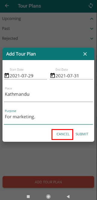 tour plan cancel