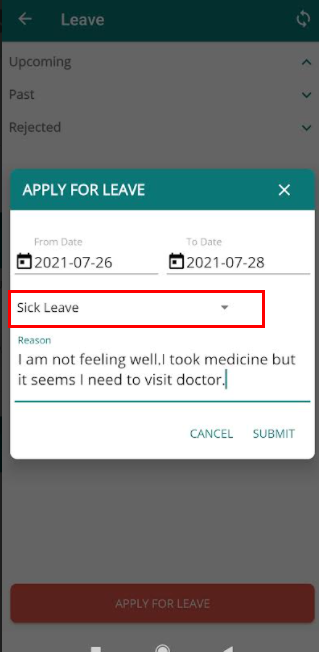 leave type page