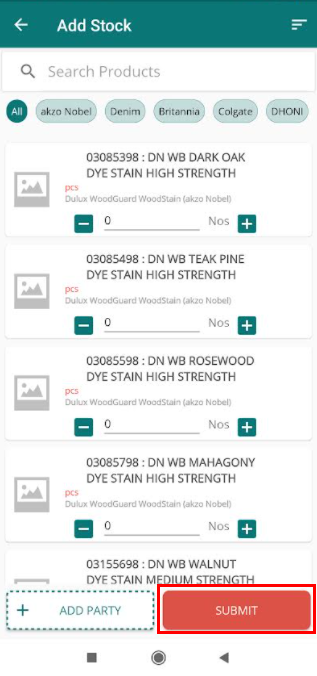 stock submit page