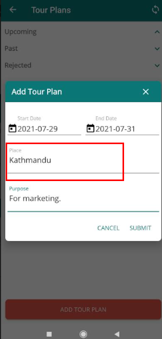 tour plan place