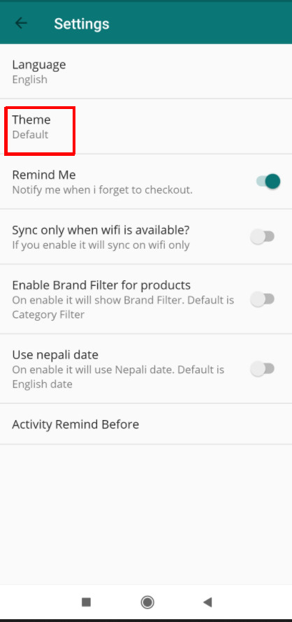 theme option
