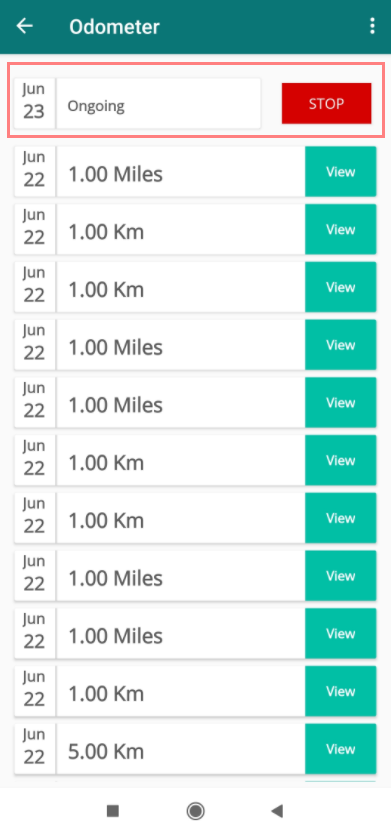 previous odometer list