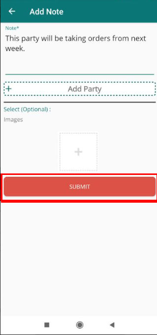 notes submit page