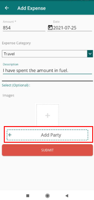 add expense party