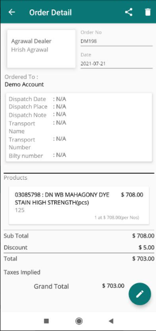 order details