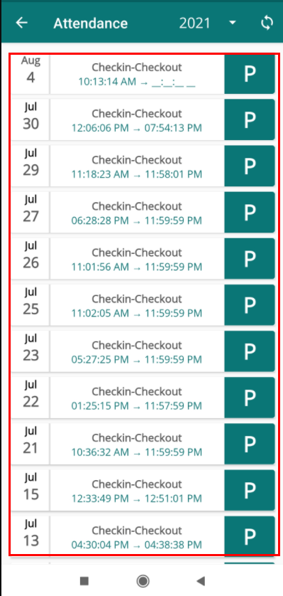 attendance report