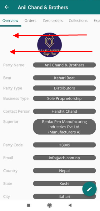 party details left side view