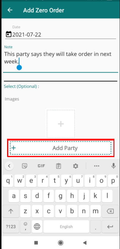 zero order add party