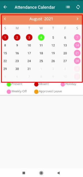 attendance calendar