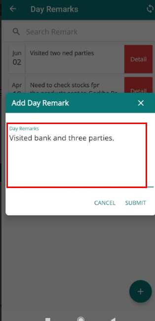 day remark form description