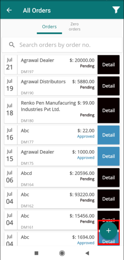 order list