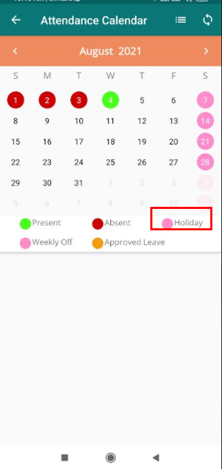 attendance holiday