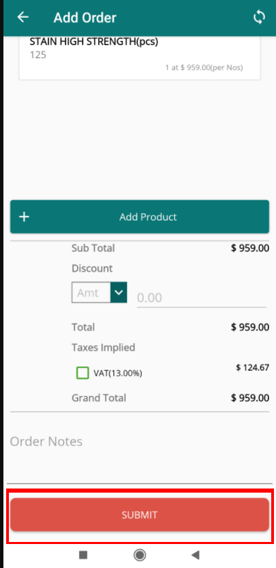 order submit