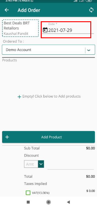 order date