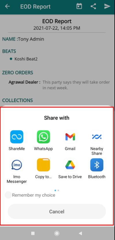 eod report share with popup