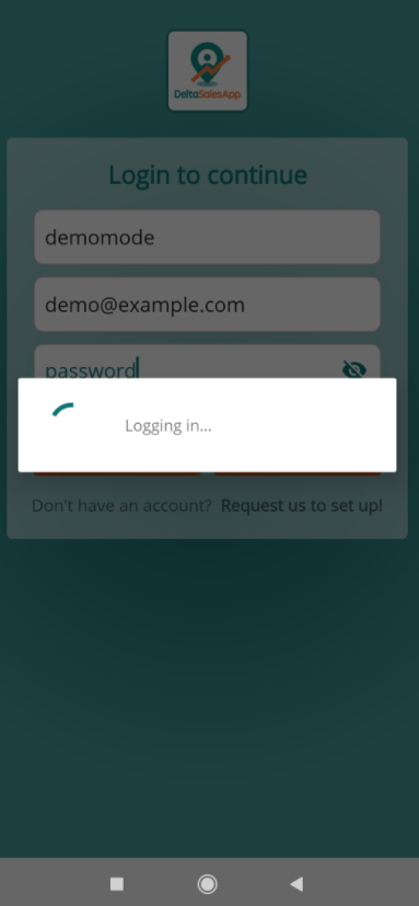 logging in