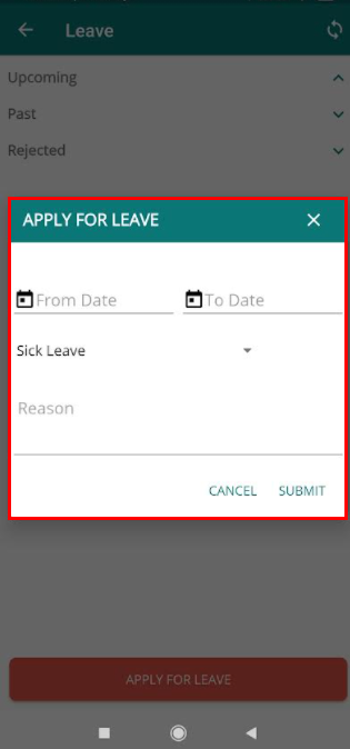 leave applying form