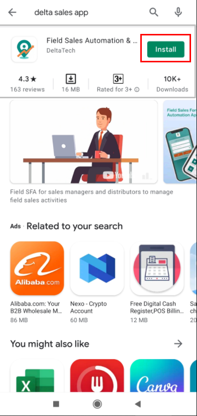 DSA playstore page