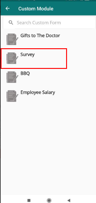 custom module search as survey