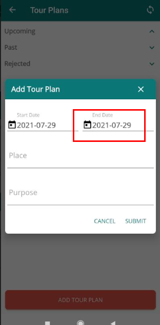 tour plan end date