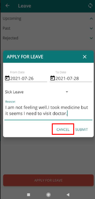 cancel leave
