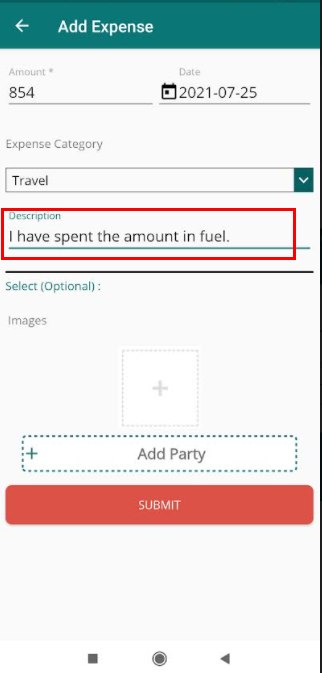 expense description