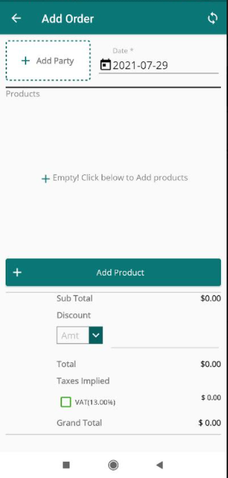 add order page