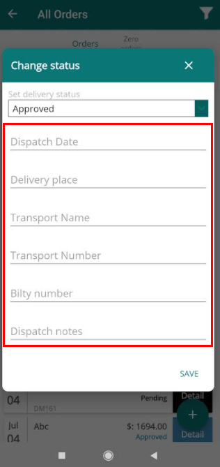 change status details