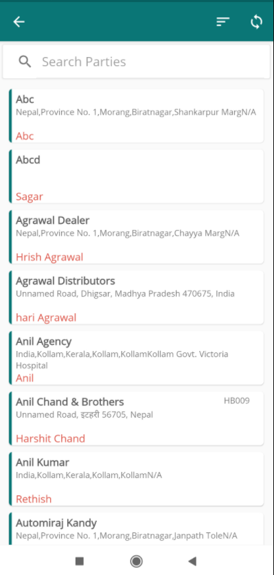 select party page