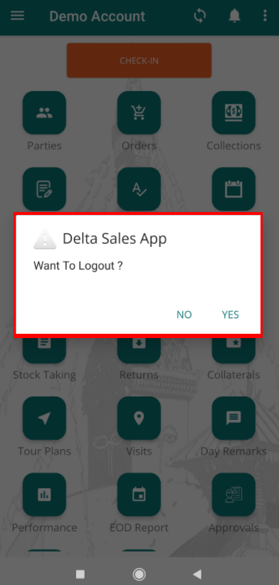 logout popup